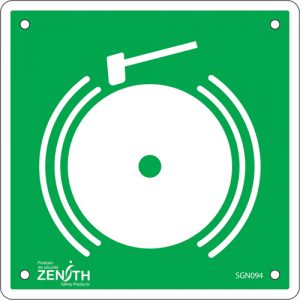 Emergency Alarm CSA Safety Sign, 6" x 6", Plastic, Pictogram