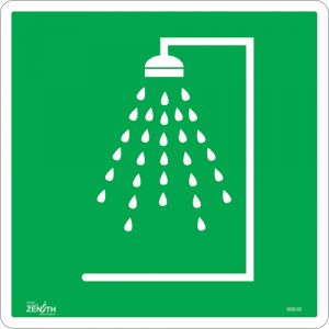 Emergency Shower CSA Safety Sign, 12" x 12", Vinyl, Pictogram