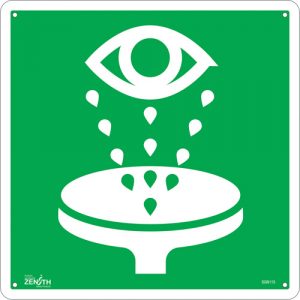 Eye Wash CSA Safety Sign, 12" x 12", Plastic, Pictogram