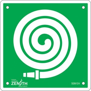 Fire Hose CSA Safety Sign, 6" x 6", Plastic, Pictogram
