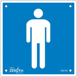 Men CSA Safety Sign, 6" x 6", Plastic, Pictogram