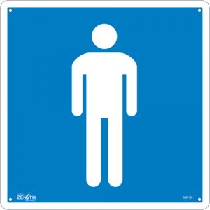 Men CSA Safety Sign, 12" x 12", Plastic, Pictogram