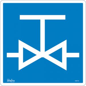 Valve CSA Safety Sign, 12" x 12", Vinyl, Pictogram