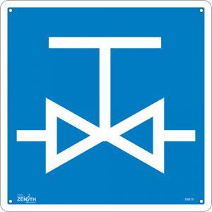 Valve CSA Safety Sign, 12" x 12", Plastic, Pictogram