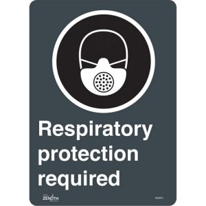"Respiratory Protection Required" CSA Safety Sign, 14" x 10", Vinyl, English with Pictogram