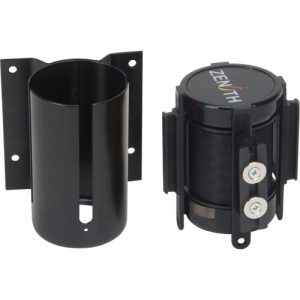 Wall Mount Barrier with Magnetic Tape, Steel, Screw Mount, 7', Black Tape