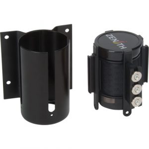 Wall Mount Barrier with Magnetic Tape, Steel, Screw Mount, 12', Black Tape