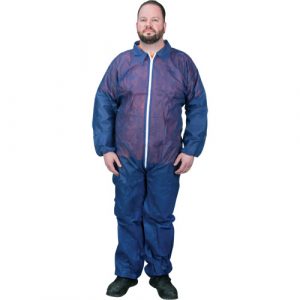 Coveralls, 4X-Large, Blue, Polypropylene
