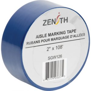 Aisle Marking Tape, 2" x 108', PVC, Blue