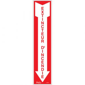 "Extincteur d'incendie" Sign, 4" x 18", Vinyl, French with Pictogram