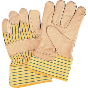 Standard-Duty Dry-Palm Fitters Gloves, Medium, Grain Cowhide Palm, Cotton Inner Lining