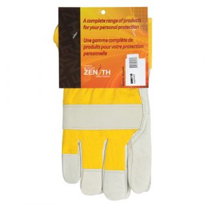 Abrasion-Resistant Winter-Lined Fitters Gloves, Large, Grain Cowhide Palm, Foam Fleece Inner Lining