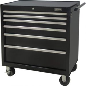 Industrial Tool Cart, 6 Drawers, 39" W x 20-4/5" D x 25-4/5" H, Black