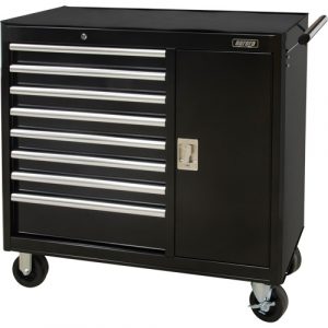 Industrial Tool Cart, 8 Drawers, 44-3/10" W x 21-1/10" D x 36-7/10" H, Black