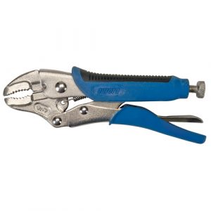 Locking Pliers with Wire Cutter, 5" Length, Curved Jaw