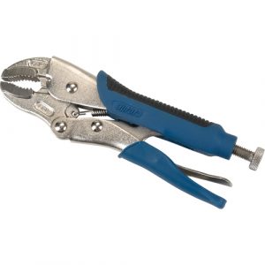 Locking Pliers with Wire Cutter, 7" Length, Curved Jaw