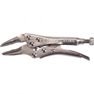 Locking Pliers with Wire Cutter, 4" Length, Long Nose