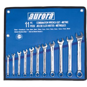 Wrench Set, Combination, 11 Pieces, Metric