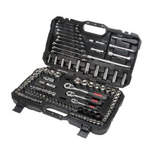11/4", 3/8" & 1/2" Drive SAE/Metric Socket & Wrench Set, 120 Pcs, Deep