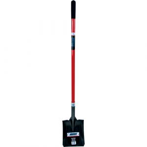 Heavy-Duty Square Shovel, Fibreglass, Carbon Steel Blade, Straight Handle, 47-1/2" Long