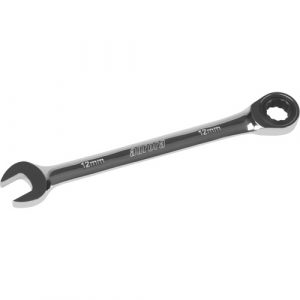 Metric Ratcheting Combination Wrench, 12 Point, 12 mm, Chrome Finish