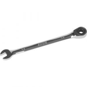 SAE Ratcheting Combination Wrench, 12 Point, 1/4", Chrome Finish