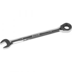 SAE Ratcheting Combination Wrench, 12 Point, 7/16", Chrome Finish