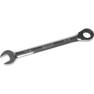 SAE Ratcheting Combination Wrench, 12 Point, 11/16", Chrome Finish
