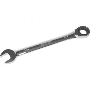 SAE Ratcheting Combination Wrench, 12 Point, 3/4", Chrome Finish