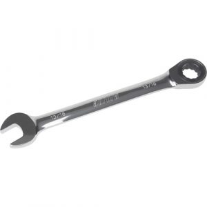 SAE Ratcheting Combination Wrench, 12 Point, 13/16", Chrome Finish