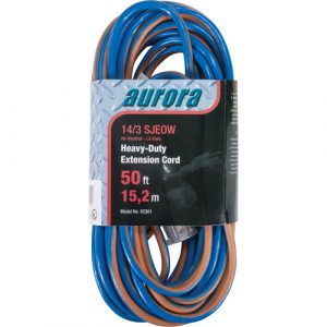 TPE-Rubber Extension Cord With Light Indicator, All-Weather, SJEOW, 14/3 AWG, 15 A, 50'