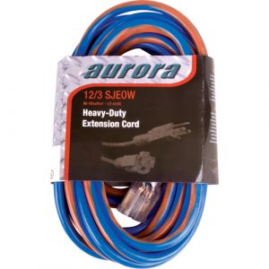 TPE-Rubber Extension Cord With Light Indicator, All-Weather, SJEOW, 12/3 AWG, 15 A, 50'